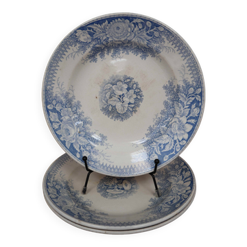 3 deep plates Sarreguemines Jardinière Terre de Fer
