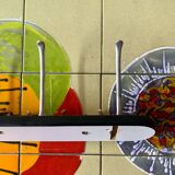 Portemanteau vintage en Formica orange - 4 crochets