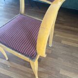 70s armchair chair in Vichy fabric
