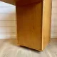 Cane work desk / Rattan glass top 9 drawers shallow depth