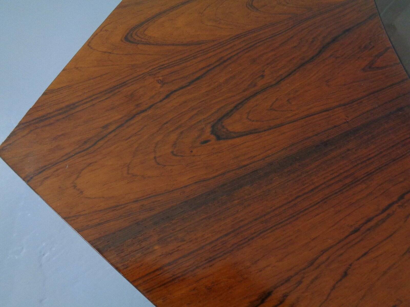 Vintage rosewood and glass coffee table, Denmark, 1960s