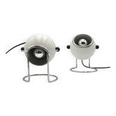 Pair of Rare Targetti Eyeball Lamps in White and Chrome, Italy, 1970s