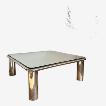Gianfranco Frattini Cassina Sesann chrome mirrored coffee table