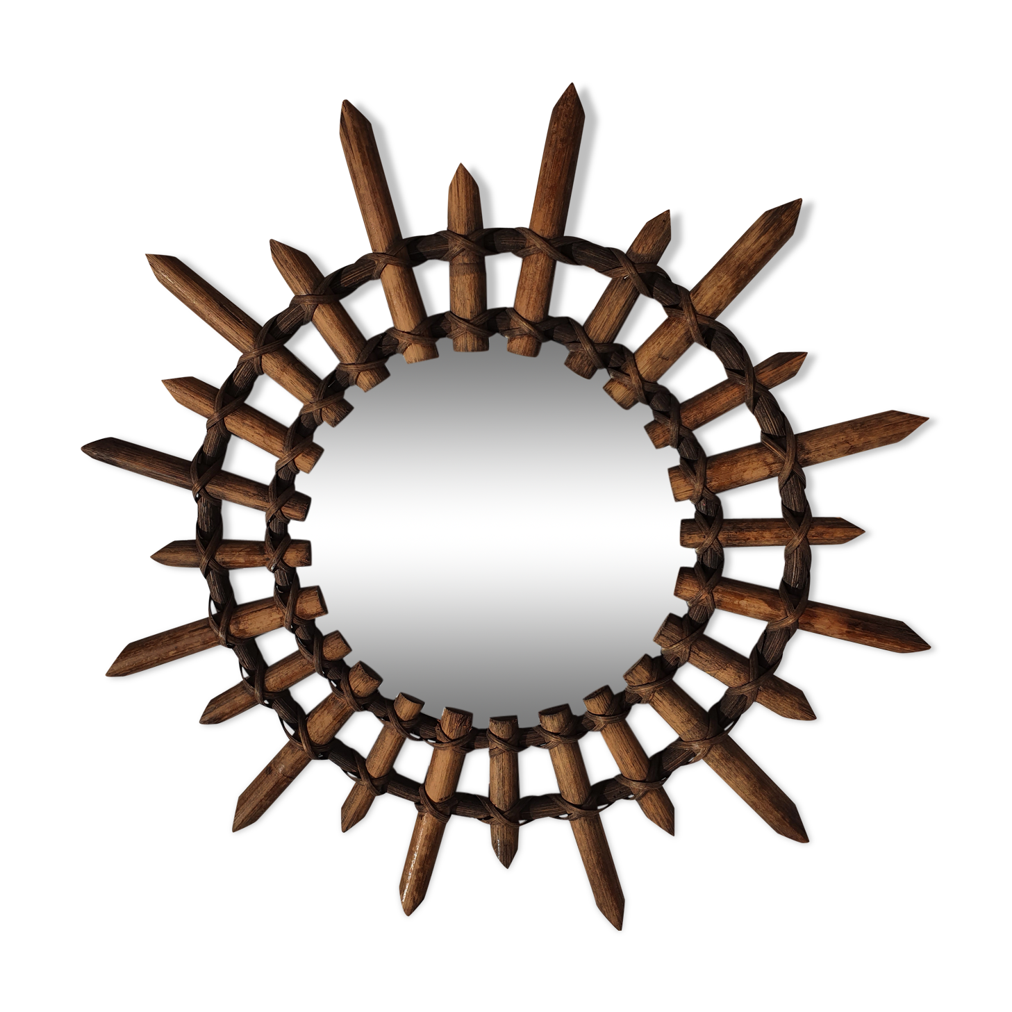 Rattan sun mirror