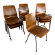 Vintage Pagholz stacking chairs in wood and metal