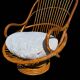 70s rattan and bamboo swivel chair