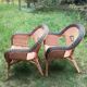 Pair of antique rattan armchairs