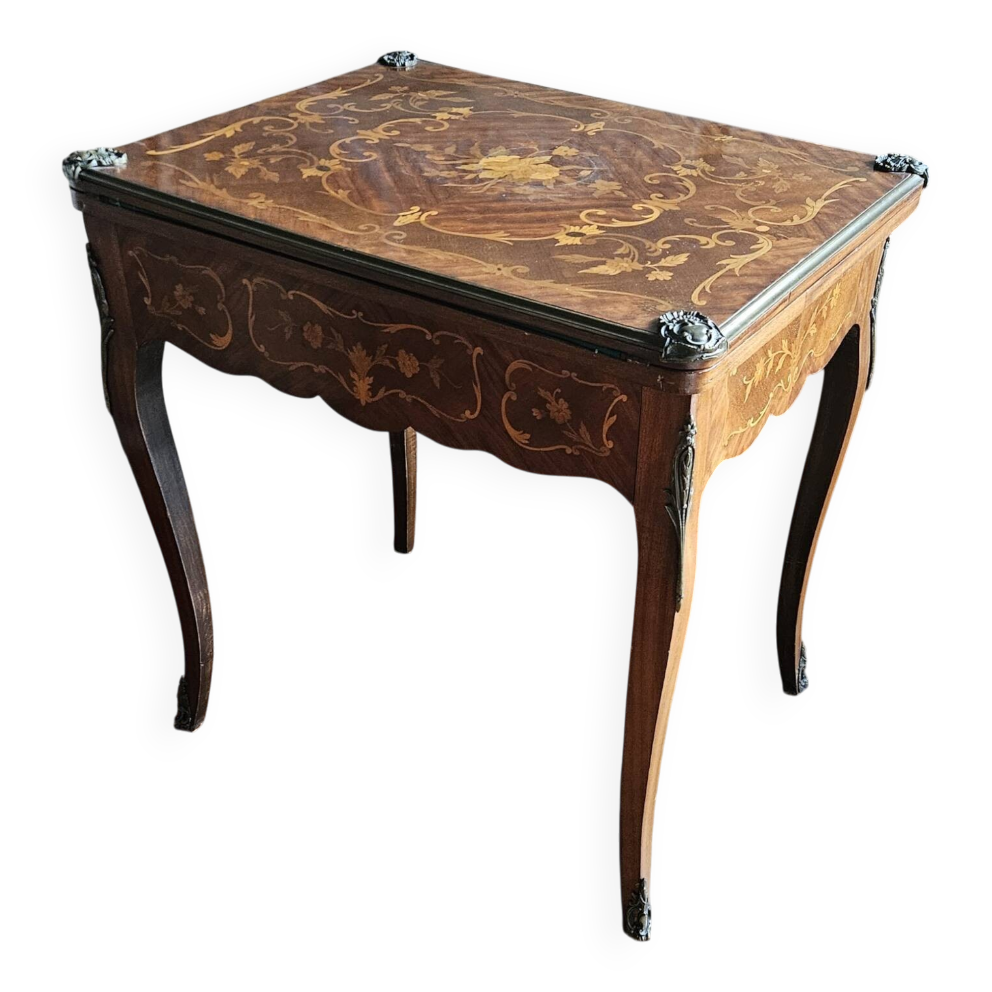 Game table in parquetry, Louis XV style