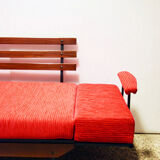 Mid-century Italian sofa bed in corduroy fabric