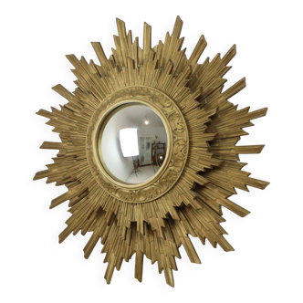 Gold Sun Mirror Two Levels Convex Mirror Sunburst 56cm