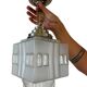 Vintage Art Deco glass pendant / skyscraper chandelier