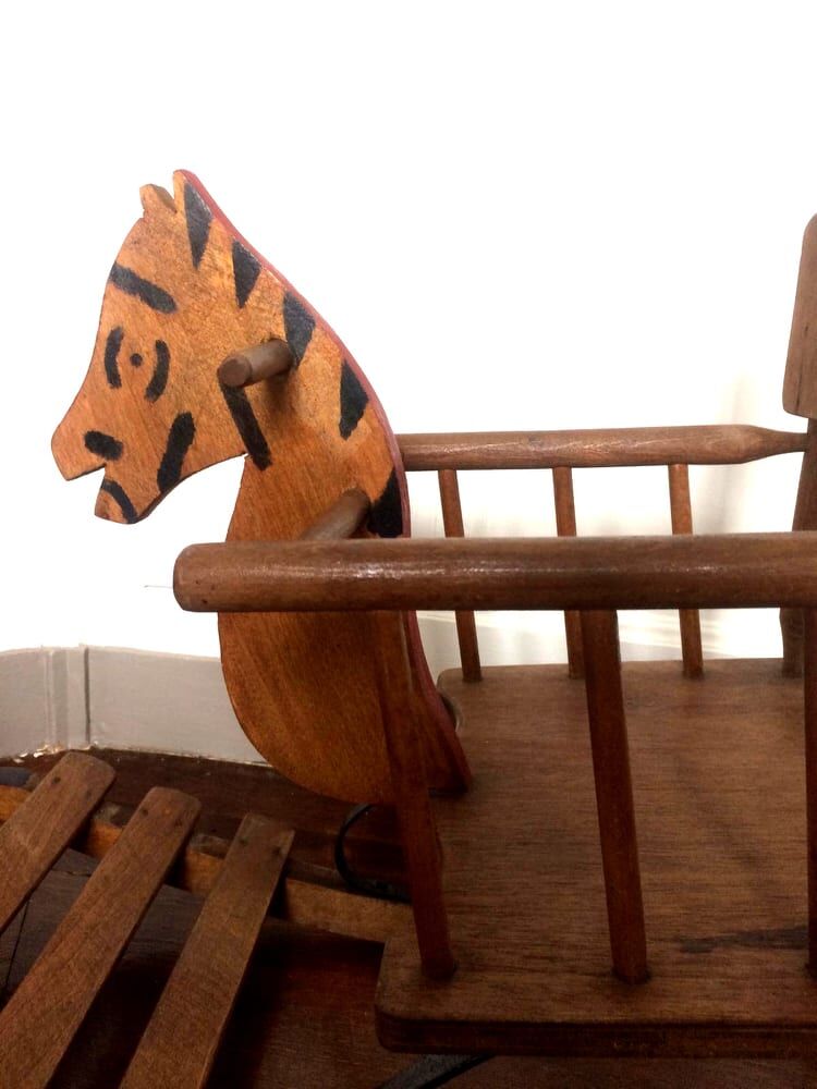 Wooden rocking horse circa 1950