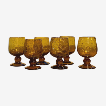 Ensemble de 6 verre à vin, verrerie Biot