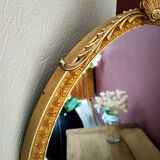 Large round gold metal mirror