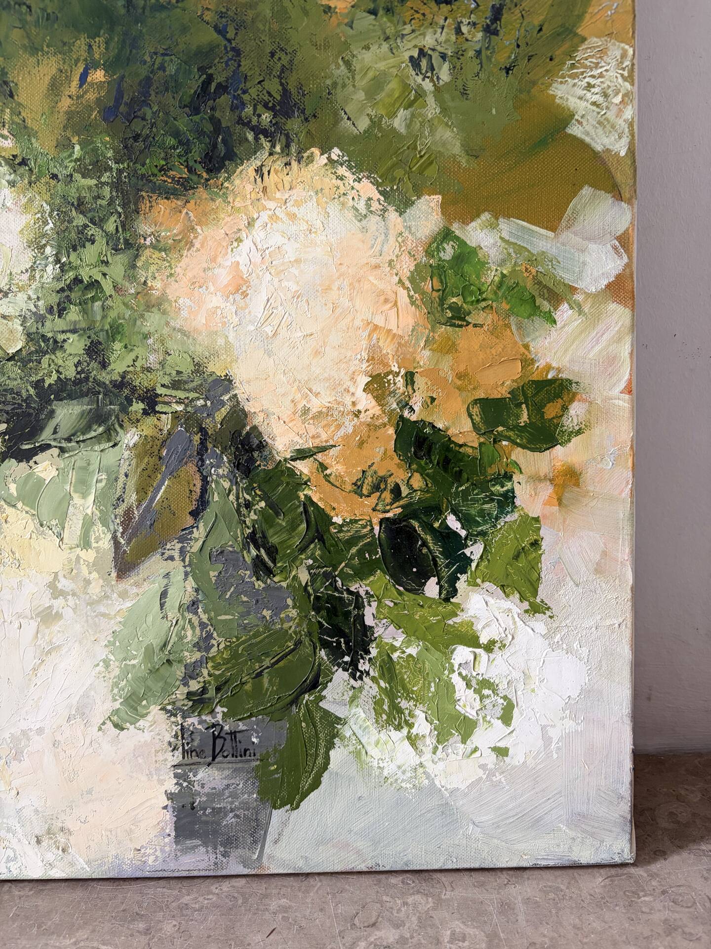 "June Bouquet", oil on canvas signed Bottini