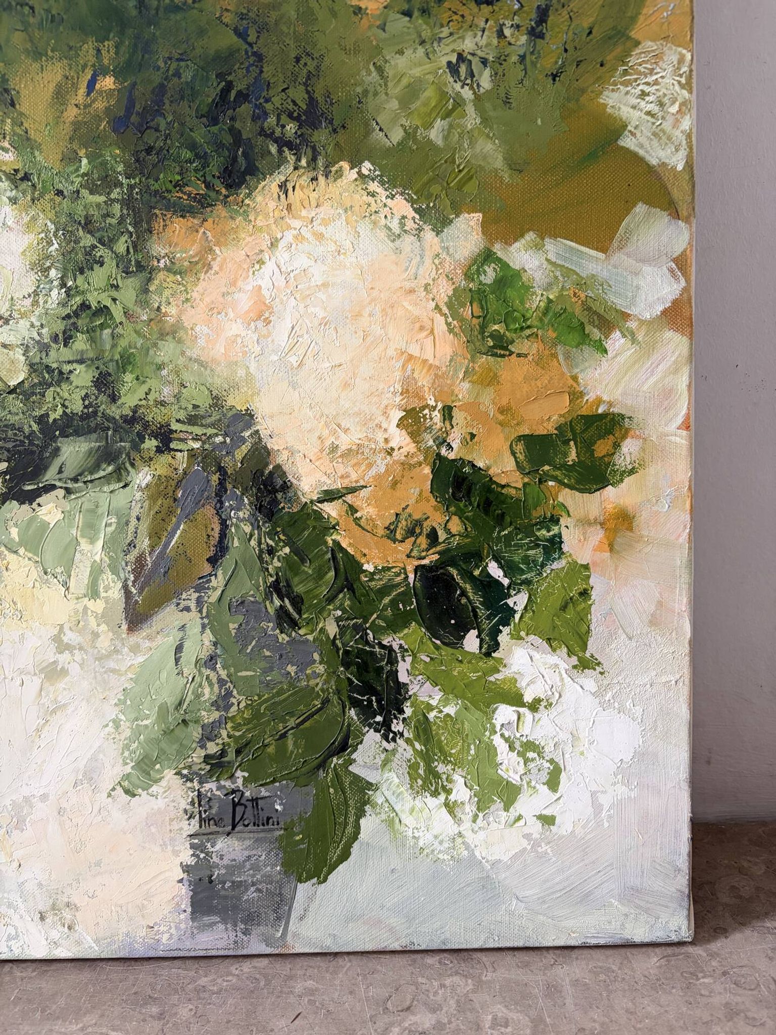"June Bouquet", oil on canvas signed Bottini