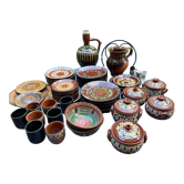 Bulgarian terracotta tableware service 44 pieces XXth