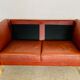 Canapé vintage danois rétro Skalma pour 2 personnes en cuir cognac