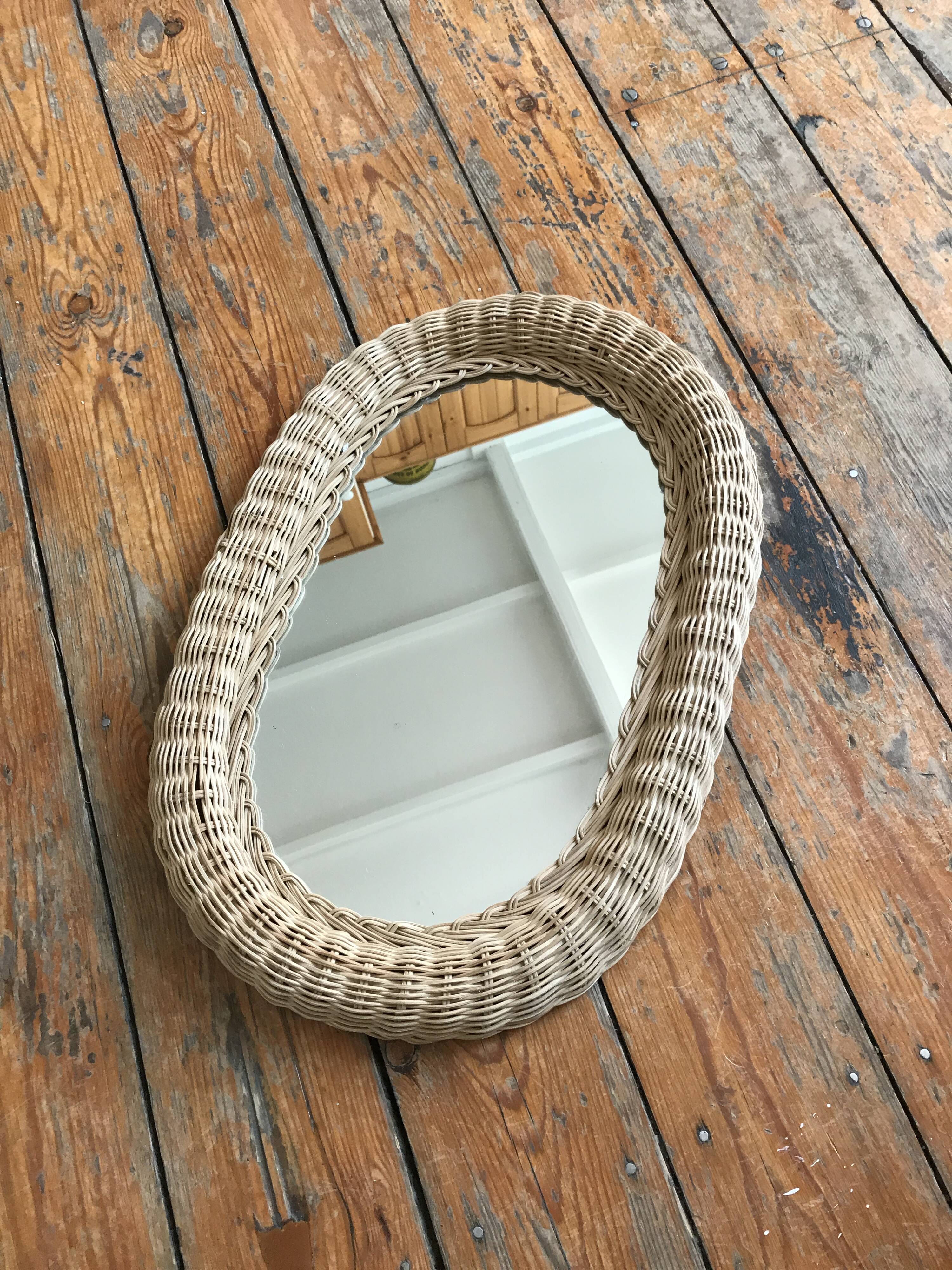Rattan mirror