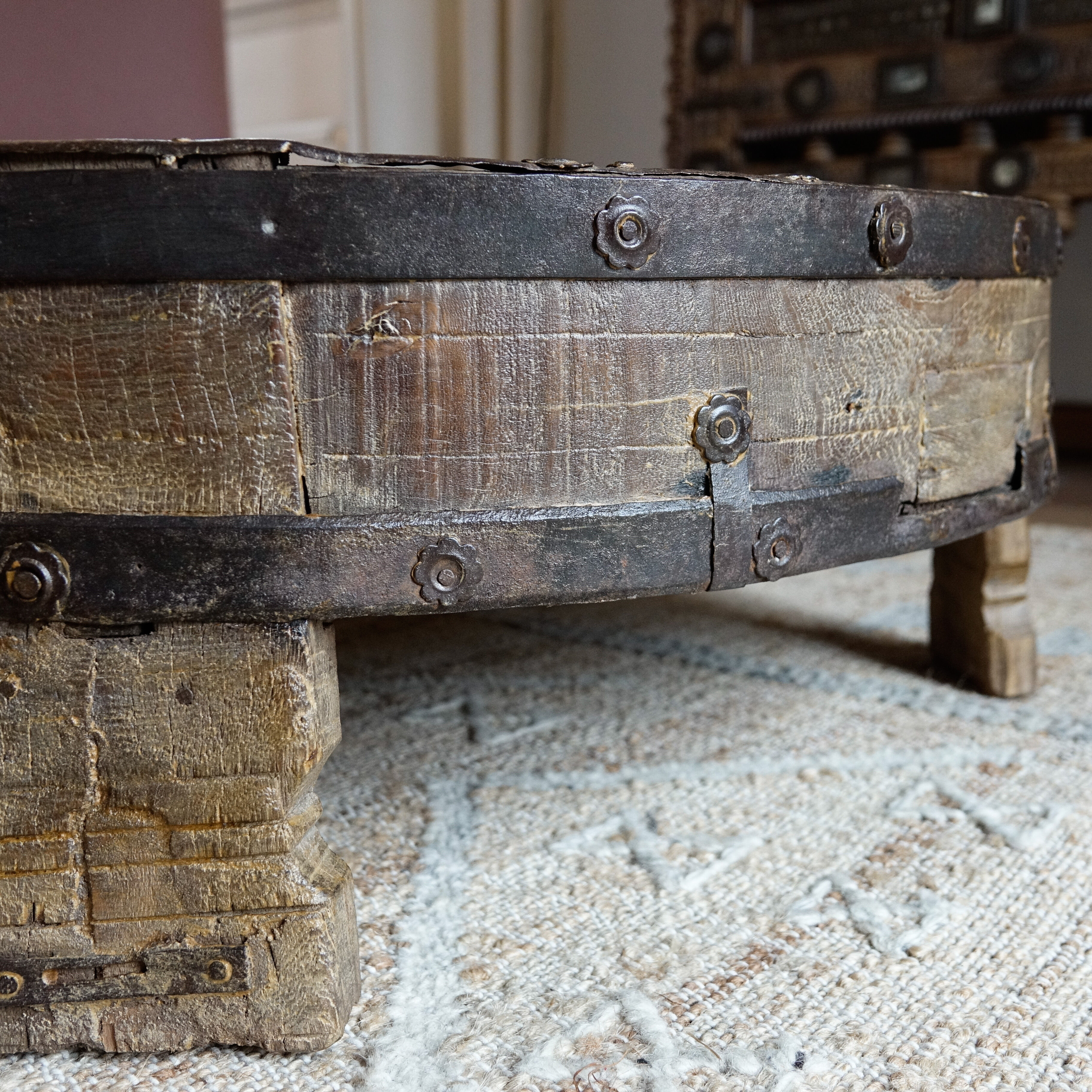 Ancient Indian coffee table Chakki