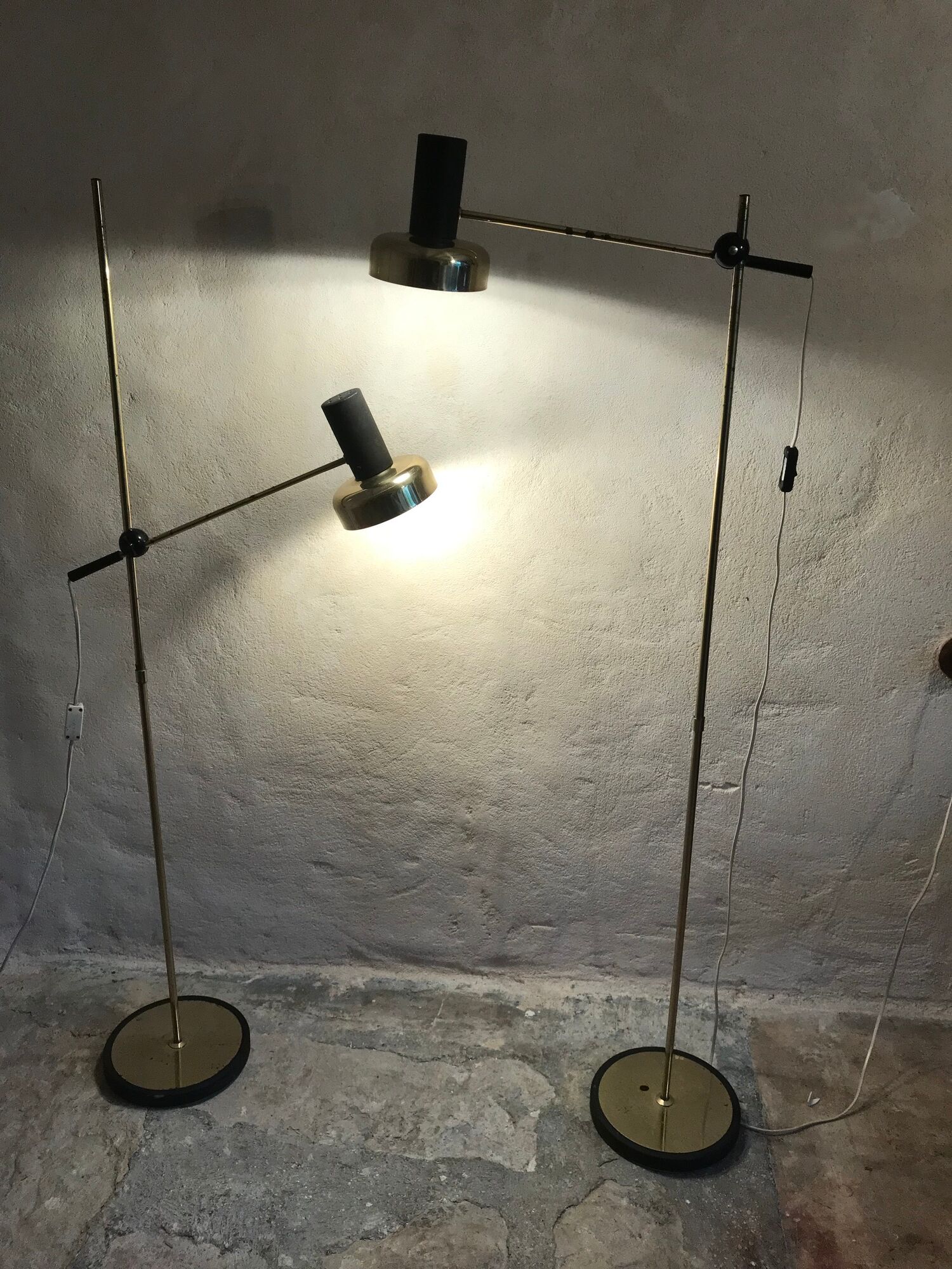 Pair of Gura Leuchten adjustable floor lamps, Germany, 1970's