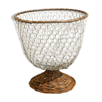 wicker paper basket, screened