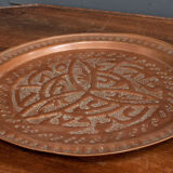Oriental tray in copper or brass engraved XXth