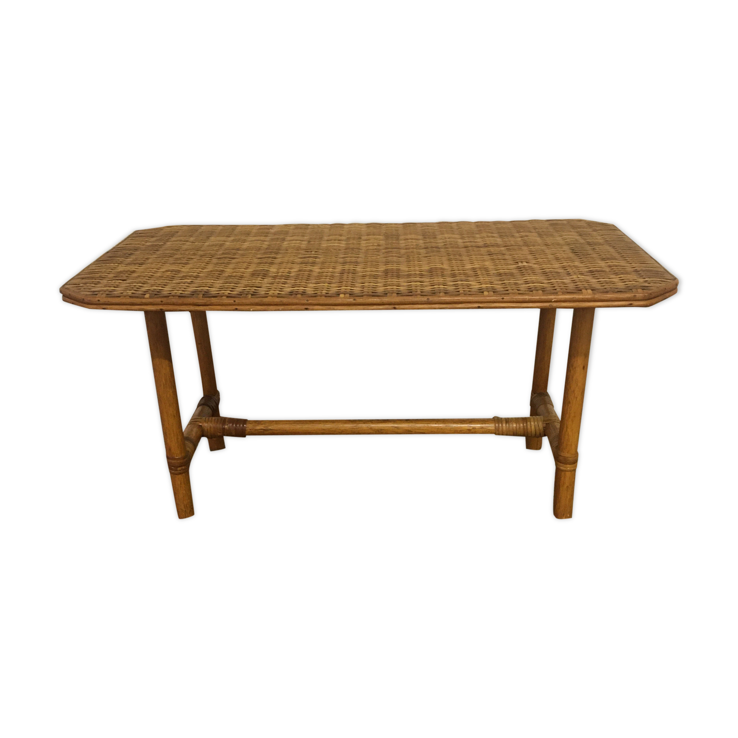 Vintage rattan coffee table