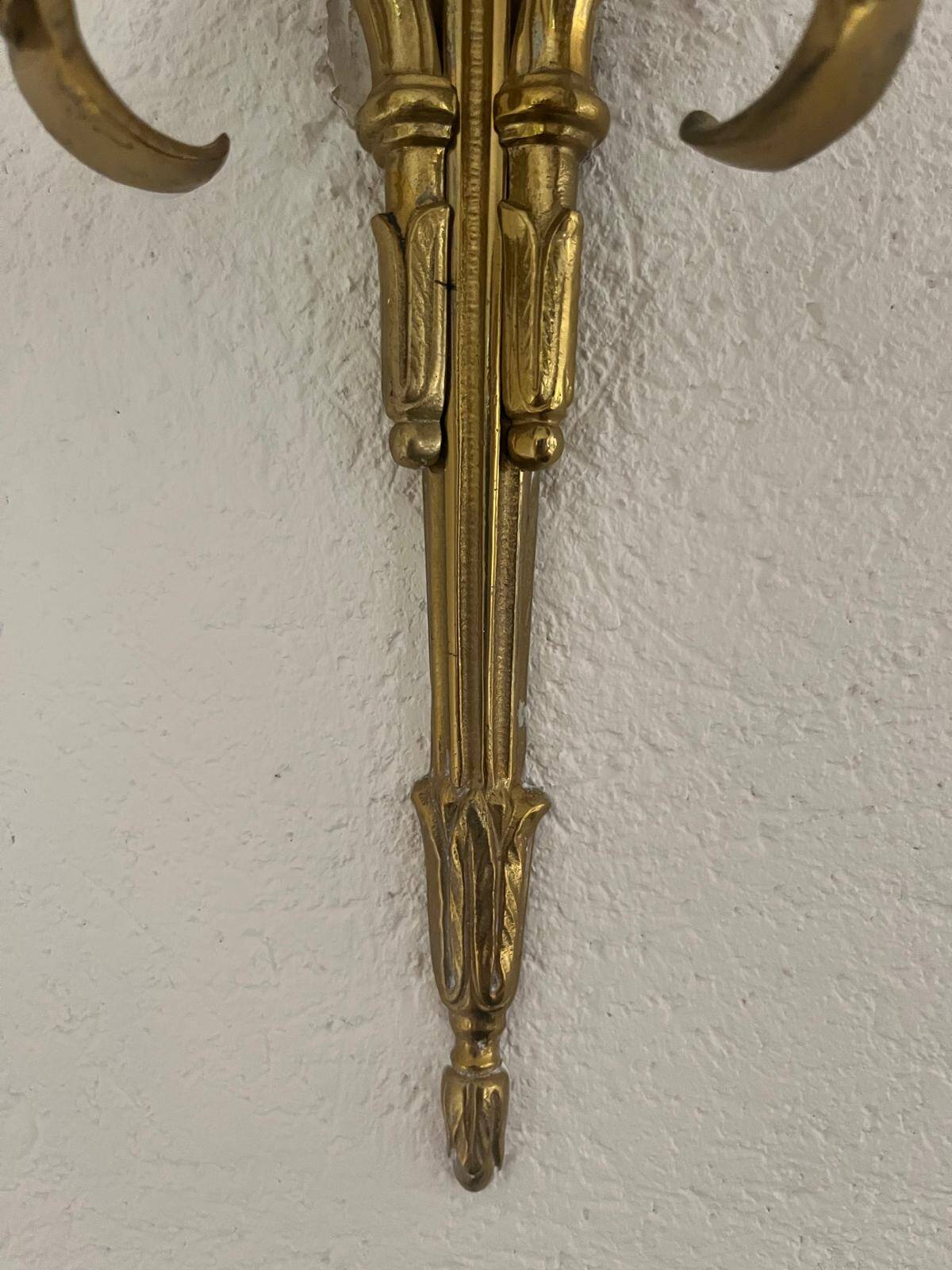 Lot de 2 appliques murales style Louis XV en bronze dorée