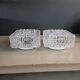 Pair of ceiling lights or moulded glass wall lights.