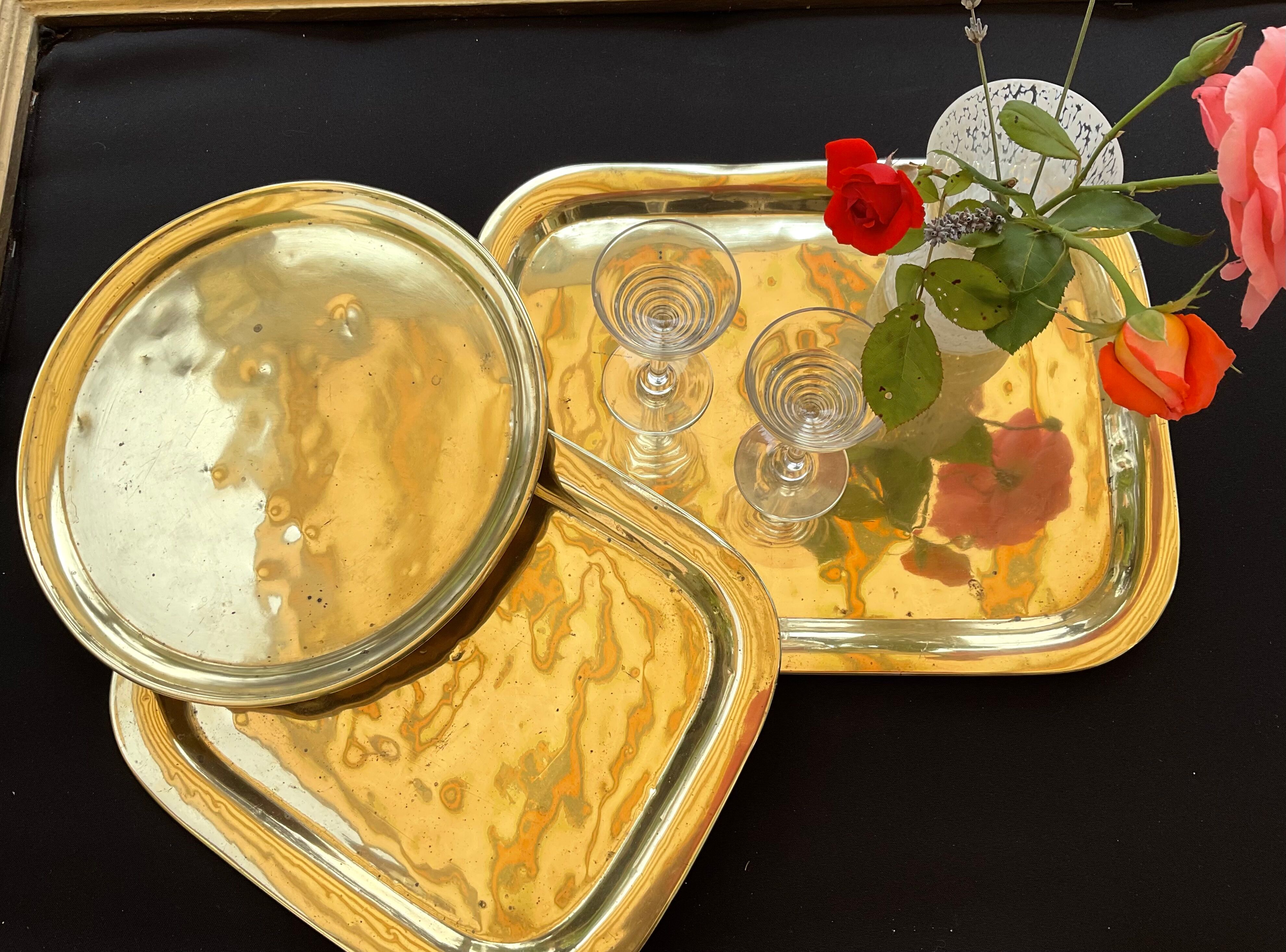 Set of 4 copper trays