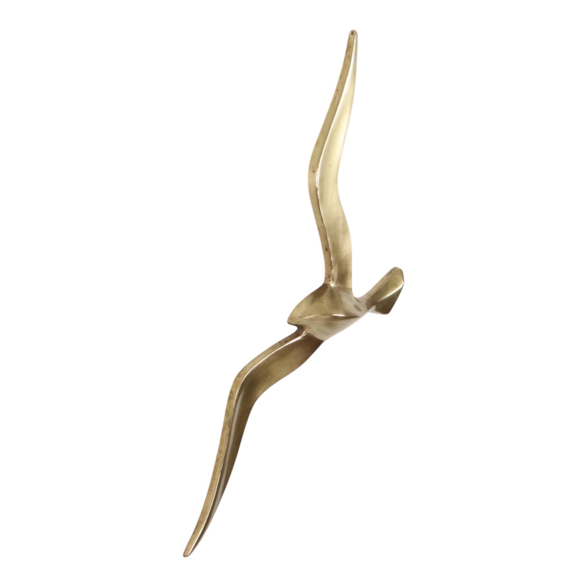 Mid Century Brass Seagull Bird Wall Decoration 35cm