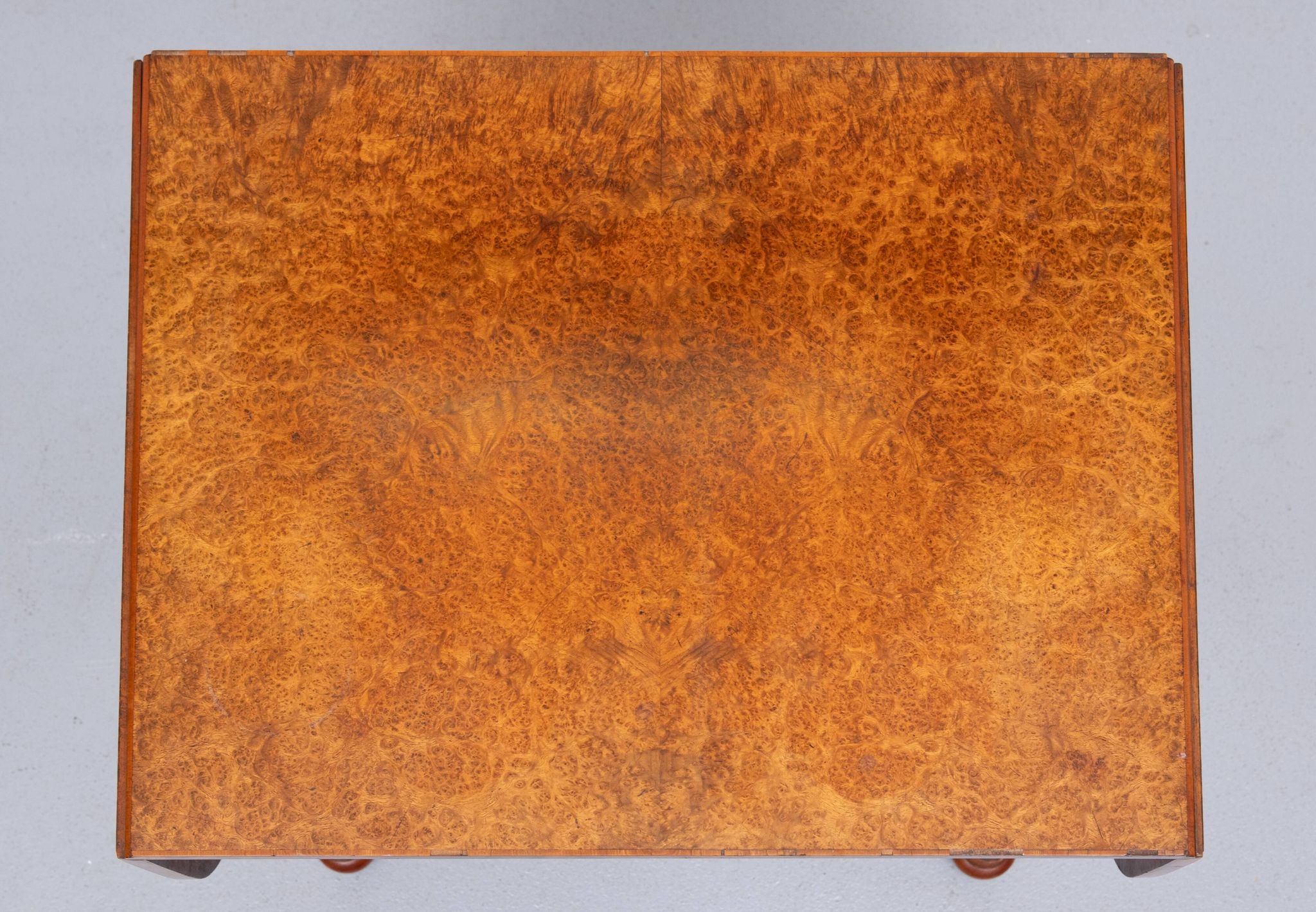 Antique Dutch Empire Burl Wood veneered desk or sofa table