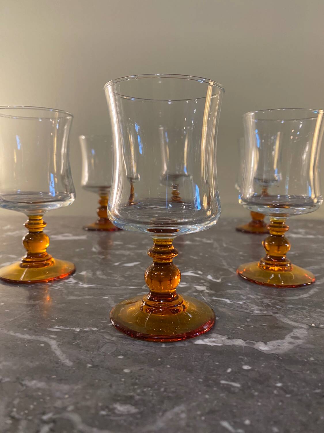 Amber ball-shaped glass base