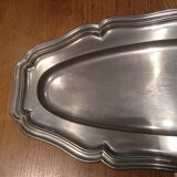 Flat oval pewter