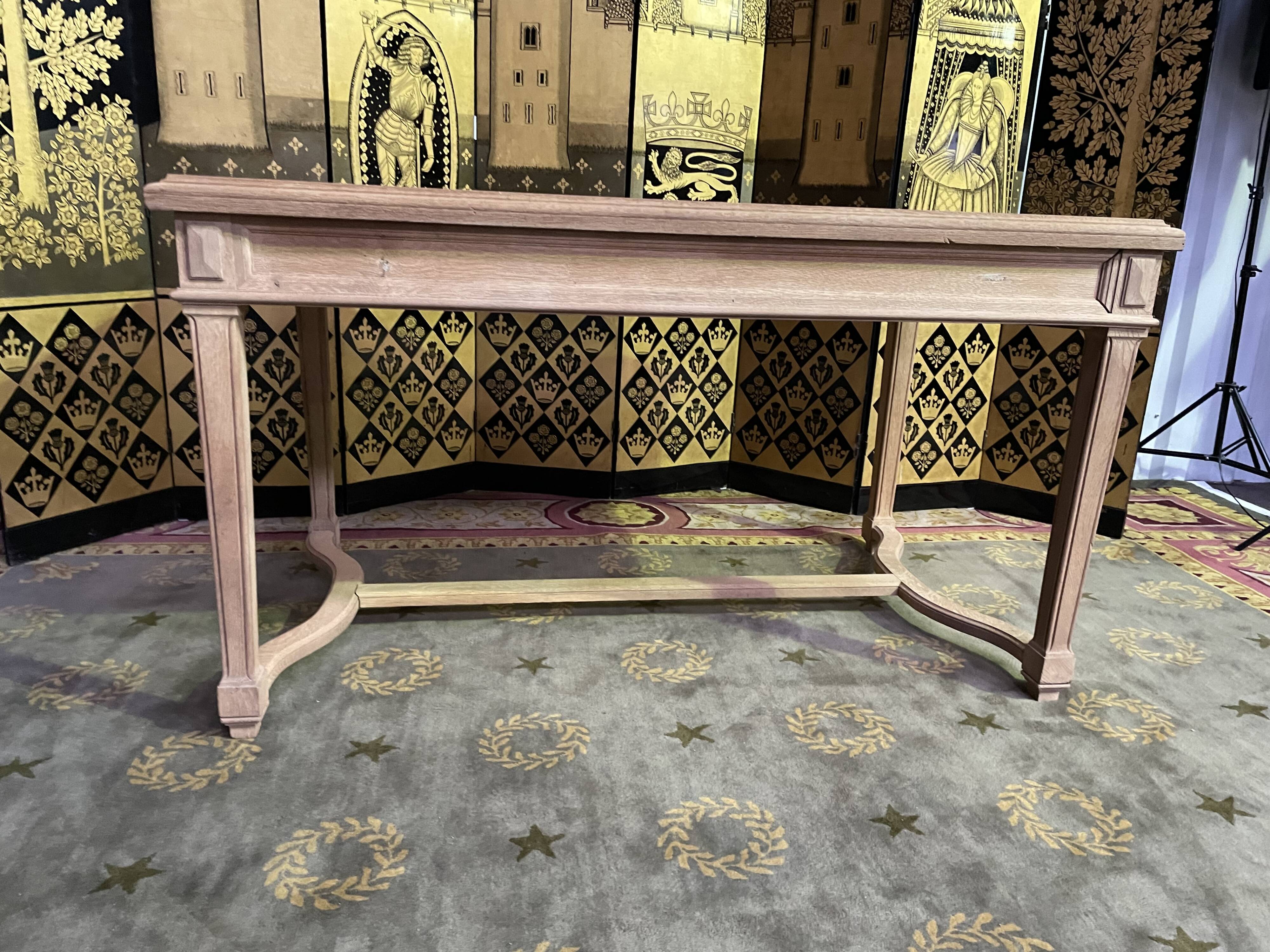 Flat desk with solid oak Henri II aero gummed