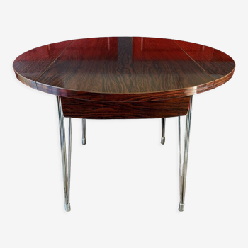 Table ronde a volets, formica, " SIF ", années 60,70', pieds eiffel, vintage