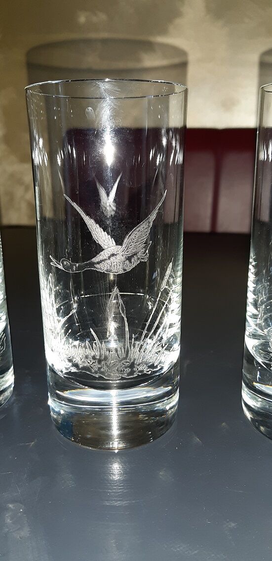 Lot of 6 Moser engraved glasses