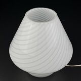 Vintage Murano glass table lamp in a swirling mushroom shape, Italy, 1970s.