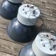 Industrial enamelled sheet metal hanging lamp