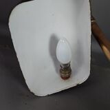 Old desk lamp called banker enamelled iron, brass and cast iron SB