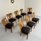 Set of 8 19th century Biedermeier art deco chairs in walnut with new upholstery