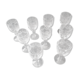 Batch of 9 engraved glasses