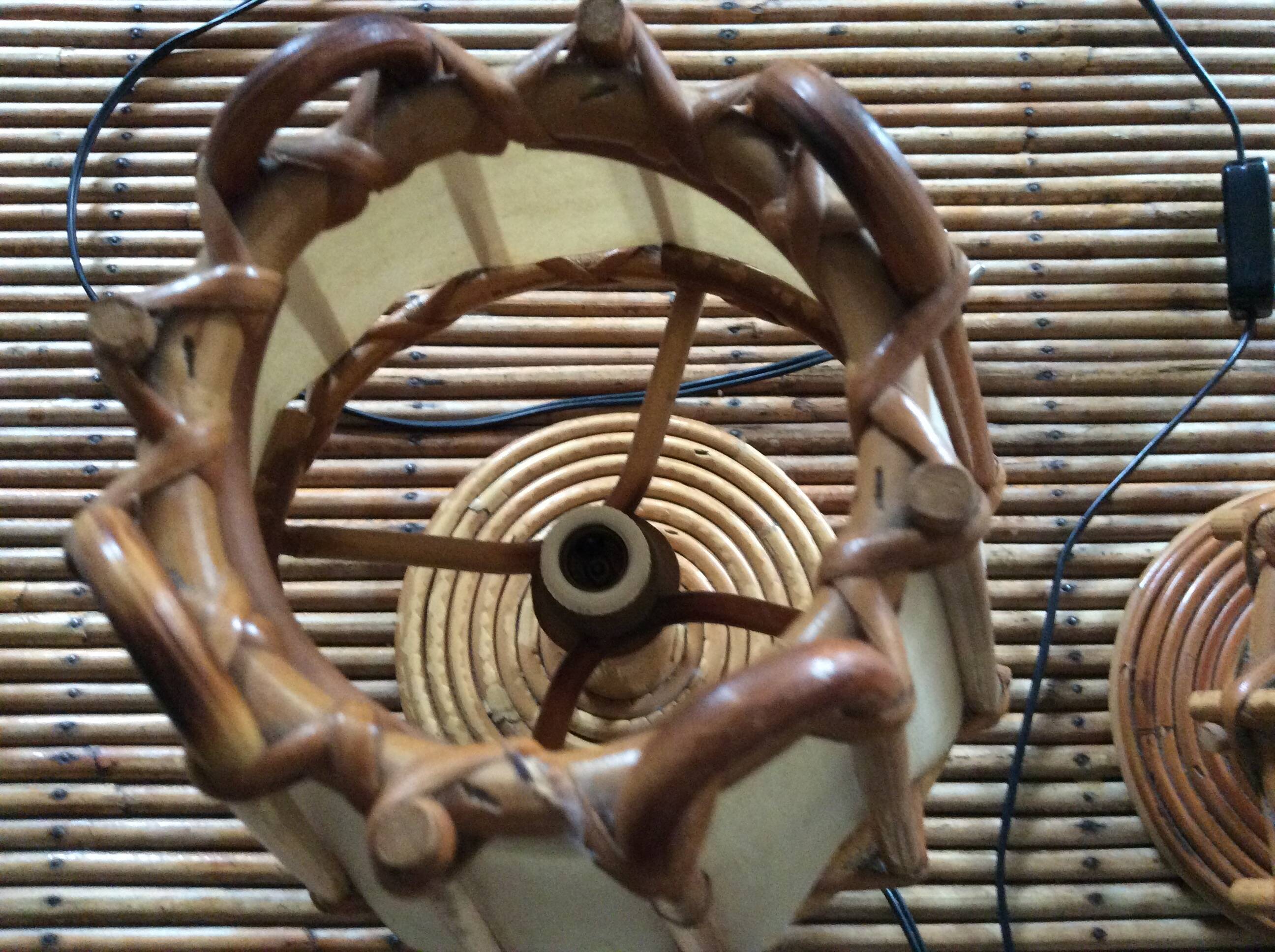 Louis Sognot rattan bedside lamp