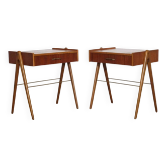 Paire de chevets vintage scandinave en teck