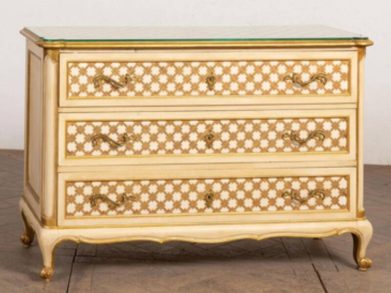 Commode de style Louis XV - Vénitienne peinte