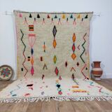 Handmade wool Berber rug 300x186 cm