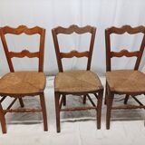 Lot de 3 anciennes chaises Vintage