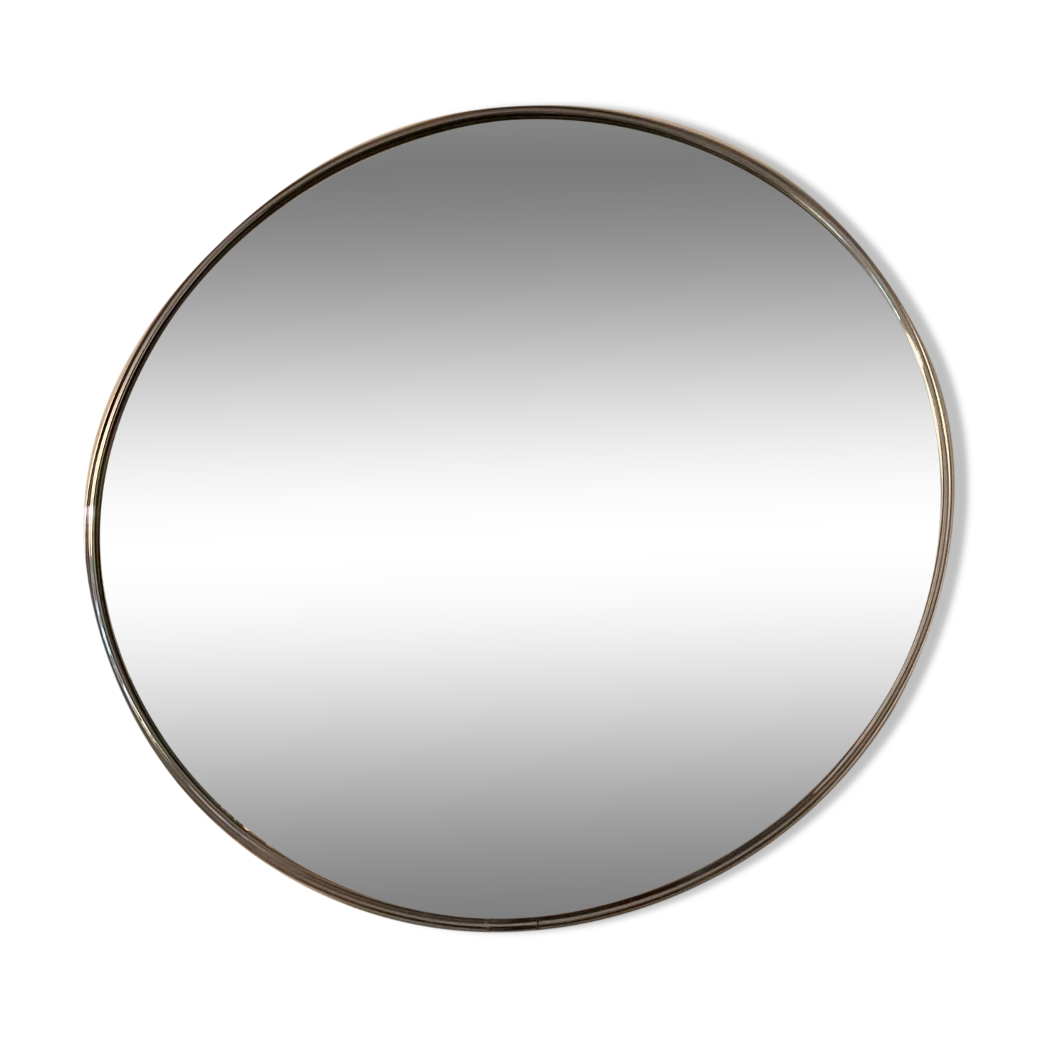 Round stainless steel mirror from the 60s