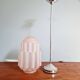 Art Deco Skyscraper pendant light in pink cracked glass